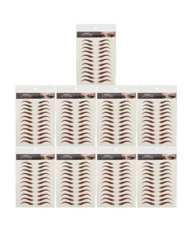 9 Sheets 6D Eyebrows Tattoos Stickers Waterproof Eyebrow Transfers Stickers Peel Off Eyebrow Grooming Shaping Makeup Sticker for Women (Brown 1)