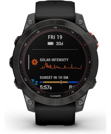 Garmin fenix 7 Solar, adventure smartwatch, with Solar Charging Capabilities, rugged outdoor watch with GPS, touchscreen, health and wellness feature