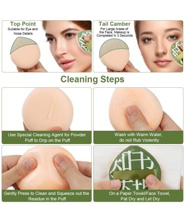 Auauy 2pcs Washable Makeup Sponge Set - Reusable Beauty Blender for Powder & Liquid Cosmetics - Green Beauty Tools - Buy Online on GoSupps.com