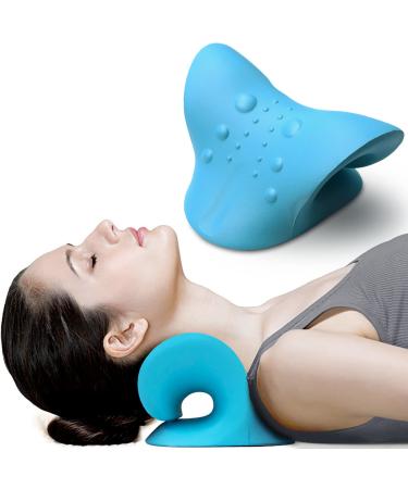 Neck and Shoulder Relaxer for Neck Pain Relief, Neck Stretcher for TMJ Pain Relief, Neck Cloud - Cervical Traction Device for Repair of Cervical Spine Alignment (Dodger Blue)