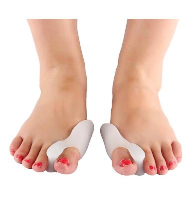Bunion Cushion Protector 1 Pair Silicone Toe Protector Foot Pad Straightener Spreader White Bunion Corrector for Women Men