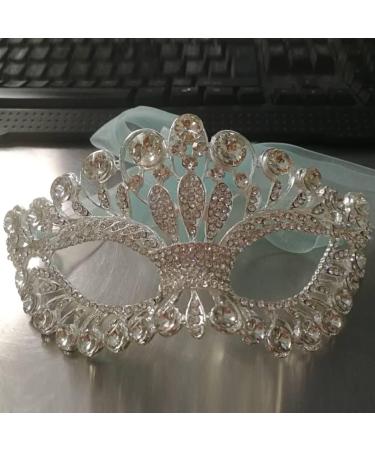 Alipis Rhinestone Masquerade Mask - Silver Cosplay Veil Headwear Crown for Ladies' Evening Costumes | Elegant Party Accessory - Buy Online on GoSupps.com