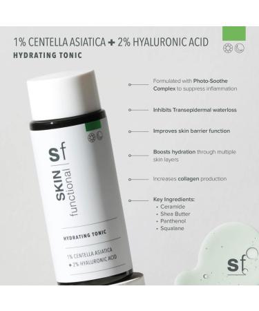 Skin Functional Hydrating Tonic 1% Centella Asiatica + 2% Hyaluronic Acid Hydrating Soothing & Refreshing Toner Anti-Ageing 100 ml - Buy Online on GoSupps.com