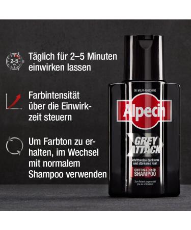 Alpecin Gray Attack Shampoo - 2 x 200ml | Gradual Hair Darkening & Natural Color | Prevent Hereditary Hair Loss - Buy Online on GoSupps.com