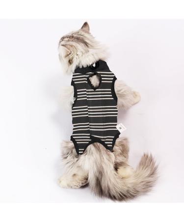 Clrybo Katzenbody: Professional Recovery Suit for Cats - After Op Anti-Trim Clothing for Belly Wounds & Skin Diseases - Striped Gray Medium - Ideal Post-Surgery Cat Wear - Buy Online on GoSupps.com