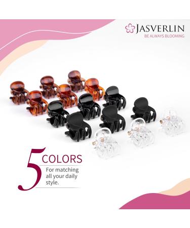 JASVERLIN Clear Small Hair Clips - 50pcs Mini Claw Clips for Fine Thin Hair - Non-Slip Strong Grip Hair Accessories for Women and Girls - Buy Online on GoSupps.com