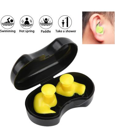 Waterproof Earplug Swimming Ear Protectors Espiral Silicone Portable with Box for Children for Sleeping for Loud Noise Snoring(Yellow) - Buy Online on GoSupps.com