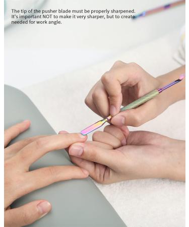 FVION Stainless Steel Cuticle Pusher & Nail Cleaner - Dual Tool for UV Gel Polish Removal - Multi-colored-2 - Buy Online on GoSupps.com