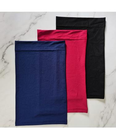 3 Pack Dreadlocks Tube Socks for Locs Braids Twists - Navy Blue, Black, Wine Red - Buy Online on GoSupps.com