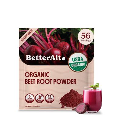 Better Alt Organic Beet Root Powder Nitric Oxide Supplement Beet Juice Powder Superfood for Healthy Heart Beetroot Powder - 56 Servings 8 oz 8 Ounce (Pack of 1)