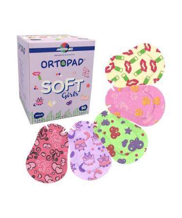 Ortopad Soft Bamboo Girls Eye Patches 50/Box (Medium Size 2-4 yrs) Textured Accents