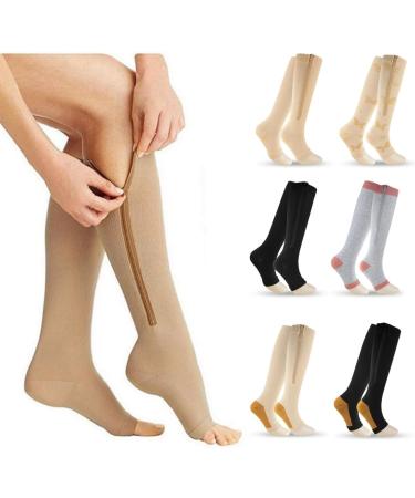 Zmerch Compression Stockings for Women Sports Printing Long Wheel Socks with Zipper for Varicose Veins Support (Size L-EU38-41 Butterfly Design) - Buy Online on GoSupps.com