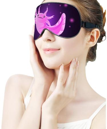 Buy Glowing Pink Axolotl Sleep Mask - Cute Kawaii Eye Mask with Adjustable Strap | Blocks Light & Reduces Puffy Eyes | Perfect Gift - Buy Online on GoSupps.com