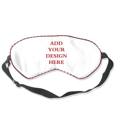 Custom 100% Silk Sleep Mask Eye Mask Add Your Own Personalized Text Image Soft Eyeshade Blindfold with Adjustable Strap for Sleeping Travel Work Naps Blocks Light