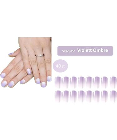 Ain Katy Violet Ombre Nail Film - 40 Ultra-Thin Self-Adhesive Nail Wraps for Stunning French Nail Designs - Buy Online on GoSupps.com