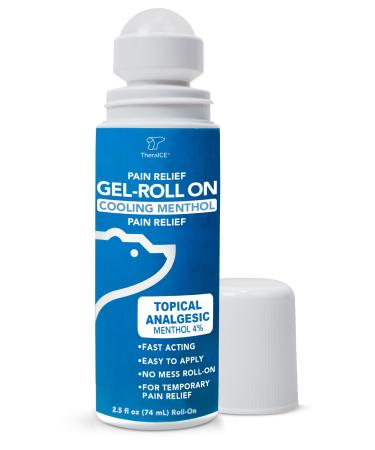 TheraICE Pain Relief Roll On 2.5 FL OZ Roll-On ICY Gel Maximum Fast Acting Topical Cooling Menthol Strength Pain Reliever for Hot Muscles Joints Arthritis Back Hamstring Knee Elbow & Calf 1