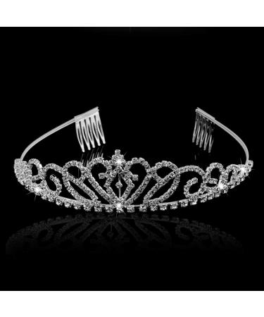 Lurrose Rhinestone Tiara Crown Headband for Wedding & Events - Silver - Buy Online on GoSupps.com