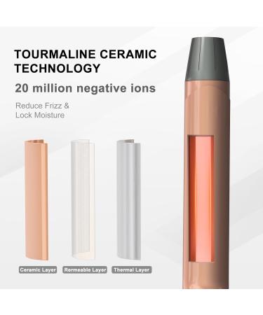 Thirtek 1-Inch Ceramic Curling Iron - Professional Hair Curler with 15 Adjustable Temps LCD Display Dual Voltage Heat Protective Glove & Clips | Salon Quality Copper Brown - Buy Online on GoSupps.com