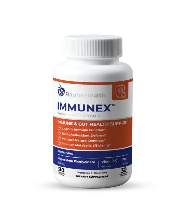 RAPHA HEALTH Immune 247 - Immune and Wellness Support | Gut & Antioxidant Booster | Magnesium Selenium Zinc Vitamin C Ashwagandha | 90 Capsules - 30 Servings