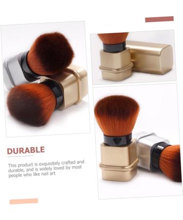 DRESSOOS Nail Dust Brush Powder Brush Nail Remover Brush Multi-use Makeup Brush Retractable Makeup Brush Makeup Blush Foundation Makeup Brush Nylon Wool Highlight Flexible Tube Travel 8.2x3.3cm Golden - Buy Online on GoSupps.com