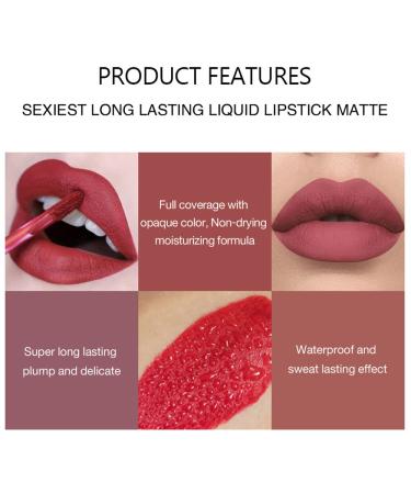 Fasurid 6Pcs Liquid Matte Lipstick Set | Long-Lasting & Waterproof Velvet Lip Gloss Kit for Women | Perfect Lip Makeup Gift for Girls & Mothers - Buy Online on GoSupps.com