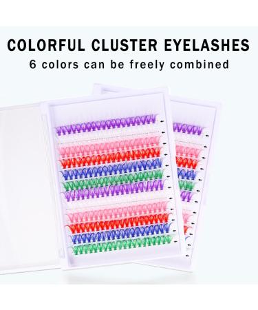 Uranian Colored Lash Clusters - 240pcs DIY Eyelash Extensions | 6 Color Mixed 14&16mm D Curl for Women & Girls - Buy Online on GoSupps.com