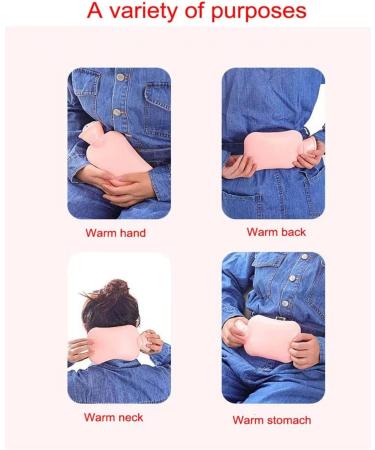 Hot Water Bottle with Soft Fluffy Cover - 500ml for Adults Pain Relief & Cosy Nights - Durable & Stylish - Perfect Gift in Pink - Buy Online on GoSupps.com