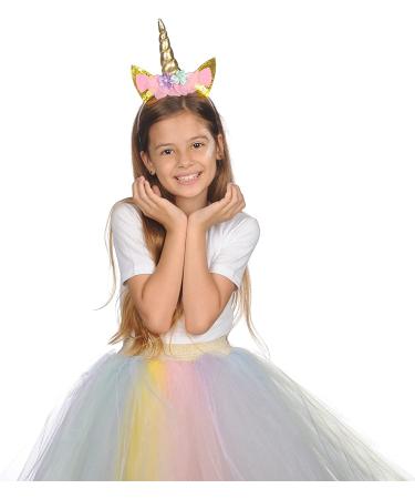 FUNCREDIBLE Unicorn Headband with Chunky Glitter - Rainbow | Halloween Cosplay Party Costume Accessory for Women, Girls, and Kids - Buy Online on GoSupps.com