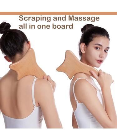 4-Piece Gua Sha Set & Wood Massage Roller for Pain Relief & Relaxation | Perfect for Neck Legs Eyes & Back - Buy Online on GoSupps.com