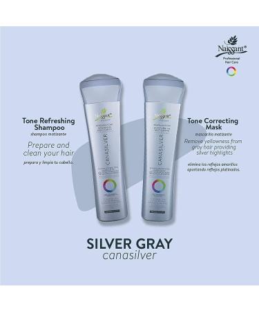 Naissant Set No Yellow Shampoo, Treatment Mask, and Argan Oil for Blonde Hair - Color Care Intensifier and Damage Repair - Salt and Paraben-Free (Silver Gray Cana Silver) - Buy Online on GoSupps.com
