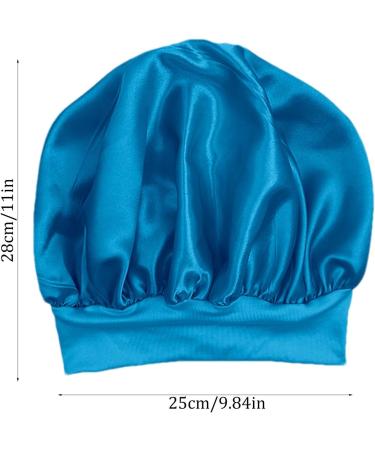 Satin Hair Drying Towel Satin Hair Towel Wrap Hair Popping Towel Elegant Satin Hair Towel for Women Chic Silk Hair Wrap Comfortable Hair Turban Wrap for Home darkblue - Buy Online on GoSupps.com