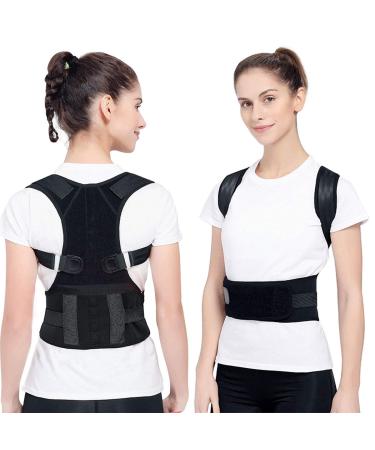 Magnetic Posture Corrector Back Brace Magnetic Back Support Adjustable Humpback Posture Corrective Upper Back Straightener for Neck Spine and Shoulder Pain Full Back Waist Neck Brace Lumbar Support Medium