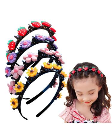 Aaiffey Sweet Princess Hairstyle Hairpin for Girl  Double Layer Headbands with Clips Twist Plait Fashion Hair Hoops Cute Double Bangs Hairpin Headbands for Women Girls 4Pcs - Buy Online on GoSupps.com