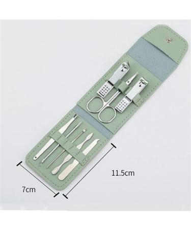 8 Pieces Pedicure Kit Nail File Pusher Tweezers Beauty Care Instruments Set with Leather Pouch (Color : Green) - Buy Online on GoSupps.com