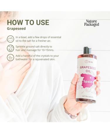 Grapeseed Oil - Pure Grapeseed oil for Skin - 100% Pure Carrier Oil for Hair, Face, and Skin - Direct from EIR Oils in the Beautiful Spanish Countryside (16 oz) Grapeseed Oil 16 Fl Oz (Pack of 1) - Buy Online on GoSupps.com