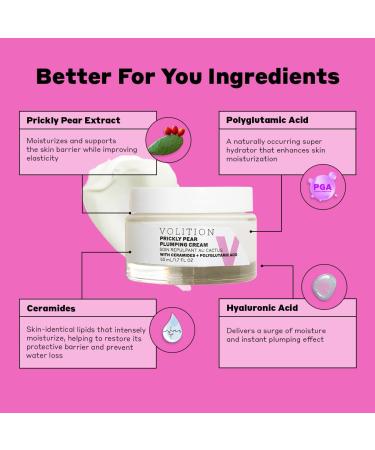 Volition Prickly Pear Plumping Cream | Age-Defying Hydration Moisturizer with Ceramides & Polyglutamic Acid - 50 ml - Buy Online on GoSupps.com