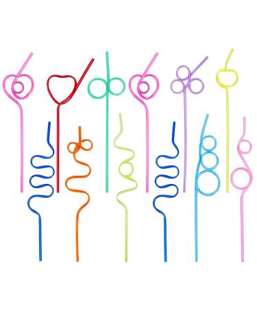 12PCS Kids Straws Reusable Party Straws for Kids Birthday Party (B)