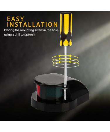 DDL Boat Navigation Light LED Marine Bow Light Front Warning Light for Pontoon Fishing Boat  Black - Buy Online on GoSupps.com