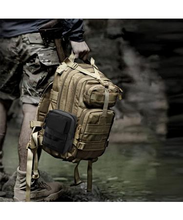 Monoki Molle Pouches 2 Pack - Tactical Waist Bag Set with D-Ring Hooks, Water-Resistant EDC Small Pouch Bags in Black - Buy Online on GoSupps.com