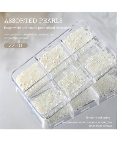 TQUXNGA Mix Size White Nail Art Tip Half Pearls 3d Nail Beads Rhinestones Decoration Tool Beauty Manicure Supplies 4 - Buy Online on GoSupps.com