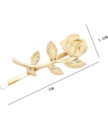 Yheakne Rose Hair Clip Pin Vintage Gold One Word Clip Hair Clip French Rose Retro Bobby Pins Decorative Hair Accessories for Women and Girls (Rose) - Buy Online on GoSupps.com