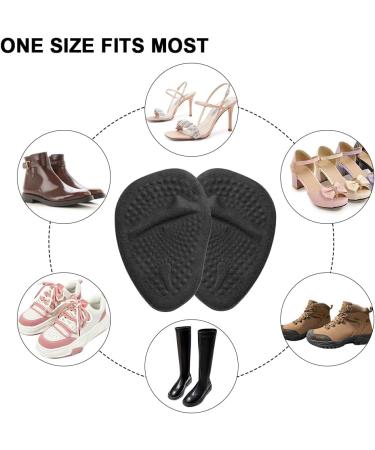 Uraqt FuSpolster Pads - 4 Pairs Silicone Forefoot Gel Inserts | Anti-Slip High Heels Shoe Pads & Protection (Black & Gray) - Buy Online on GoSupps.com