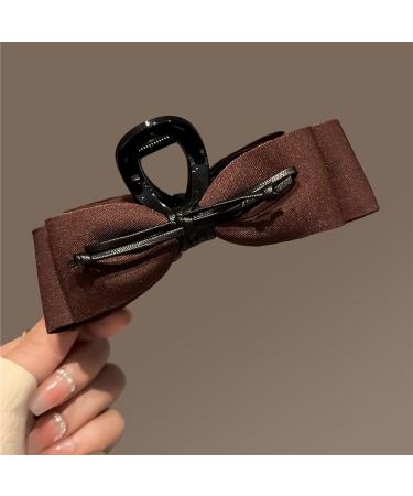 French Brown Bow Hair Claw Clip Bowknot Hair Barrette Large Hair Clip Bow Hair Dress Up Hair Pins Party Christmas Valentine's Day Hair Accessories - Buy Online on GoSupps.com
