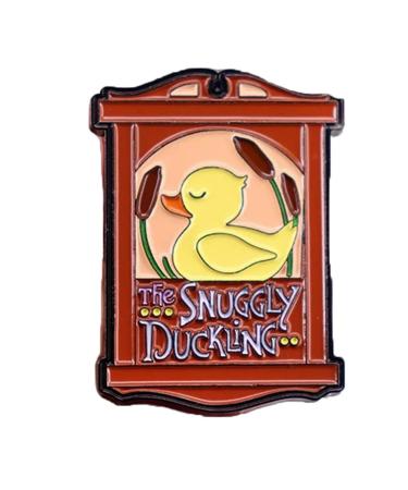 THE SNUGGLY DUCKLING Brooch Duckling Bar Sign Badge Cartoon Fairy Tale World Duckling Bar Logo Hard Enamel Pins Anime Fans Children's Jewelry Gifts Suitable for Hats Jackets Canvas