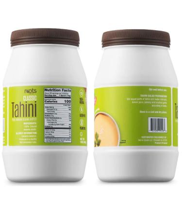 Roots Circle All-Natural Sesame Tahini Paste | 100% Pure Rich & Creamy Ground Sesame Seed Paste for Hummus  Tahini Sauce  Dressing & Dips | Vegan  Kosher | Non-GMO  Gluten & Peanut-Free | 2 Jars 16 Oz 2 Pack - Buy Online on GoSupps.com