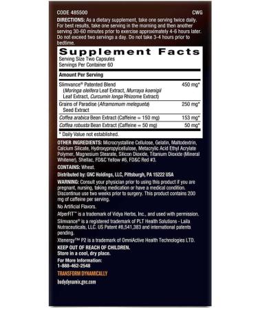 BodyDynamix Slimvance XP Thermogenic Supplements - 120 Capsules | Supports Weight Loss, Fat Burning, Energy & Metabolism Boost - Buy Online on GoSupps.com