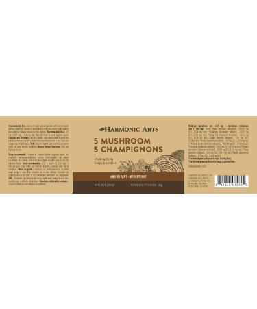 5 Mushroom Dual-Extract Concentrated Mushrooms | Source of Fungal Polysaccharides with Immunomodulating Properties | Source of Antioxidants Adaptogenic Stress support (Powder) (45 Gram) - Buy Online on GoSupps.com