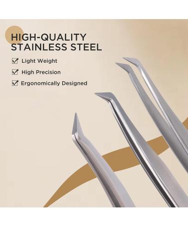 LASHVIEW LT02 Stainless Steel Volume Eyelash Tweezers for Precision Extensions - Buy Online on GoSupps.com