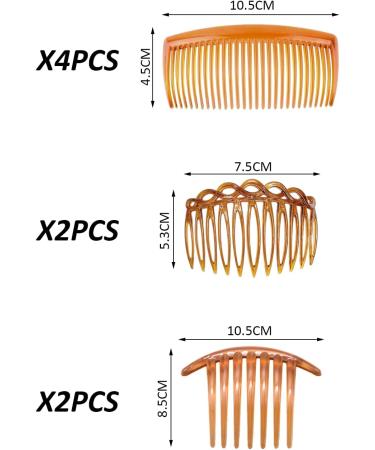 8 Pieces of Women's Hair Combs Plastic Insert Comb Bangs Comb 29-Tooth Disc Hair Comb 7-Tooth Disc Hair Comb 11-Tooth Figure Eight-Shaped Insert Comb (Brown) - Buy Online on GoSupps.com