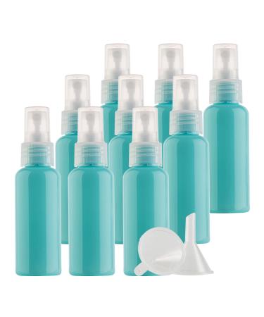TIANZD 12 Pieces 50ml 1.7 oz Lightproof Dark Spray Bottles Plastic Fine Mist Spray Bottles Refillable Bottle for Cosmetic Perfume Cleaning Travel with 1x Funnels Dark Green 50ml